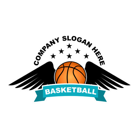 basketball logo vector, world sports, design for teams, stickers, banners, screen printingのイラスト素材