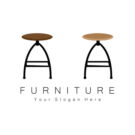 Furniture Logo Design, Home Furniture Illustration Table Icons, Chairs, Cupboards, Lamps