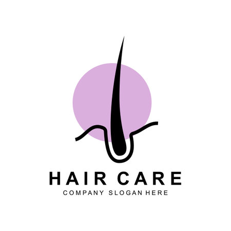 Hair Care Logo, Scalp Layer Design, Health Salon Brand Illustrationのイラスト素材