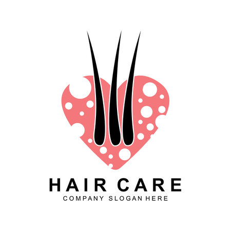 Hair Care Logo, Scalp Layer Design, Health Salon Brand Illustrationのイラスト素材