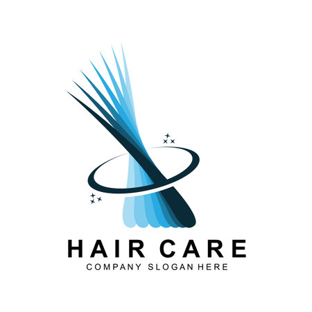 Hair Care Logo, Scalp Layer Design, Health Salon Brand Illustrationのイラスト素材