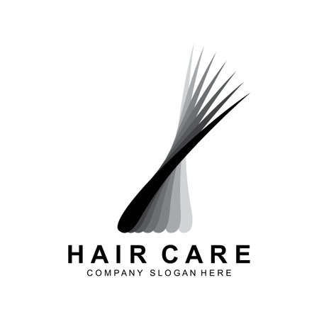 Hair Care Logo, Scalp Layer Design, Health Salon Brand Illustrationのイラスト素材