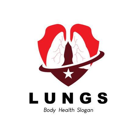 Lungs Logo Design, Body Organ Health Care Vector Illustrationのイラスト素材