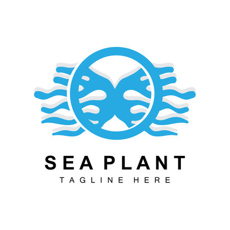 Seaweed Logo, Sea Plants Vector Design, Grocery And Nature Protectionのイラスト素材