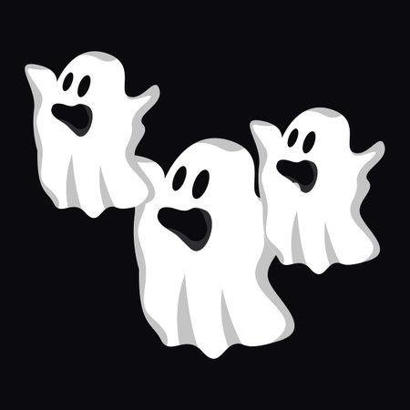 Ghost Logo, Halloween Ghost Vector Illustration, Halloween Party Template