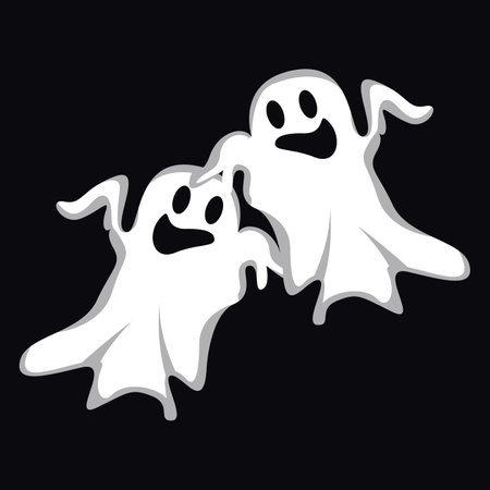 Ghost Logo, Halloween Ghost Vector Illustration, Halloween Party Templateのイラスト素材