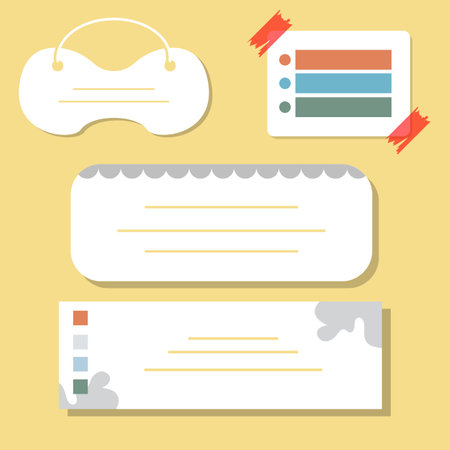 Ripped Pages Design. Torn Paper Notes Torn Edges With Tape, Vector Notepad Realistic Color Stationery Blank Memo Paperのイラスト素材