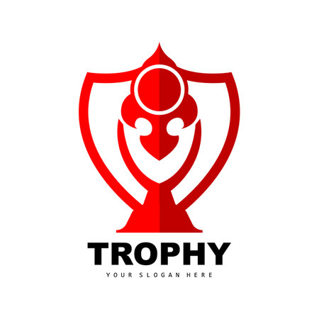 Championship Trophy Logo, Champion Award Winner Trophy Design, Vector Icon Templateのイラスト素材