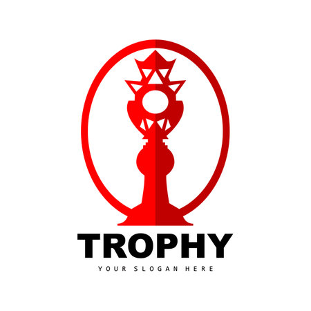 Championship Trophy Logo, Champion Award Winner Trophy Design, Vector Icon Templateのイラスト素材