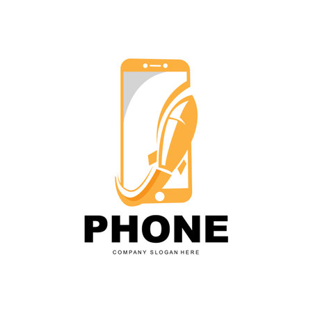 Smartphone Logo, Communication Electronics Vector, Modern Phone Design, For Company Brand Symbolのイラスト素材