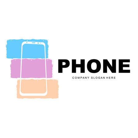 Smartphone Logo, Communication Electronics Vector, Modern Phone Design, For Company Brand Symbolのイラスト素材