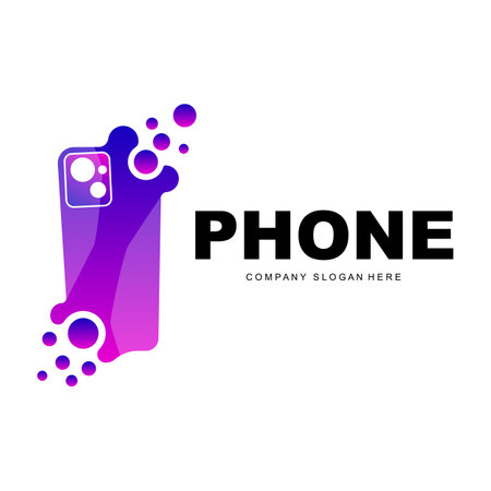 Smartphone Logo, Communication Electronics Vector, Modern Phone Design, For Company Brand Symbolのイラスト素材
