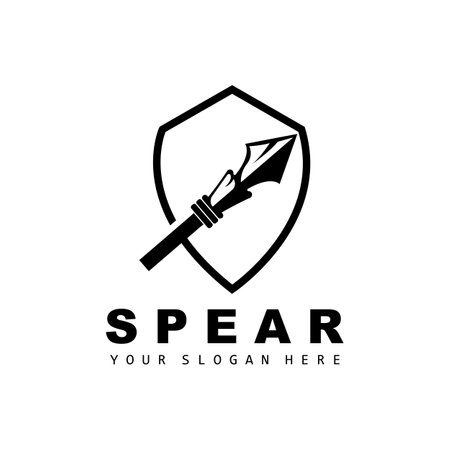 Spear Logo, Hunting Gear Design, Arrow War Weapon, Product Brand Vectorのイラスト素材