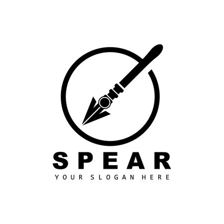 Spear Logo, Hunting Gear Design, Arrow War Weapon, Product Brand Vectorのイラスト素材