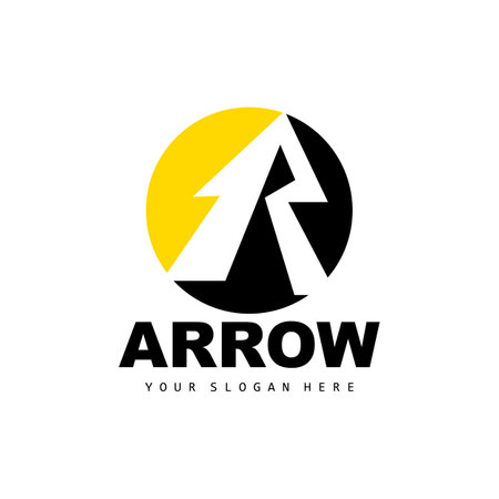 Arrow Direction Logo, Directional Direction Vector Icon, A Letter Model Designのイラスト素材