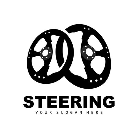 Car Steering Logo, Driver Vector, Transport Vehicle Design, Repair, Maintenance, Car Garageのイラスト素材
