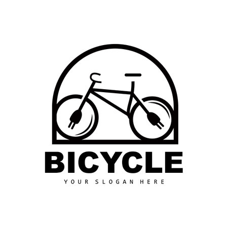 Electric Bicycle Logo, Vehicle Design, Sport Bike Vector, Bike Template Icon Illustrationのイラスト素材