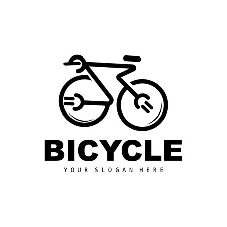 Electric Bicycle Logo, Vehicle Design, Sport Bike Vector, Bike Template Icon Illustrationのイラスト素材