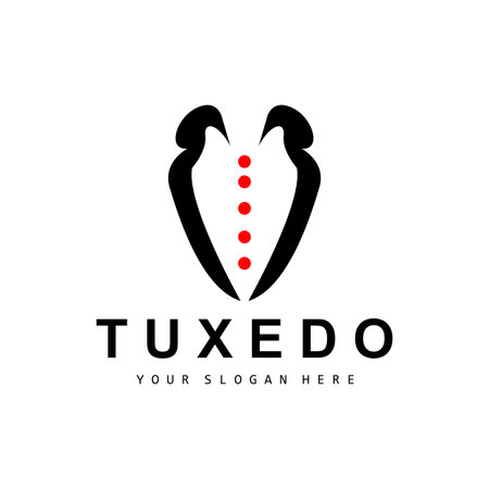 Tuxedo logo, Suit And Tie Vector, Men Suit Dress Tailor Design, Bow Tie Bowtie Icon, Vintage Classic Illustrationのイラスト素材