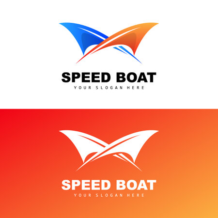 Speed Boat Logo, Fast Cargo Ship Vector, Sailboat, Design For Ship Manufacturing Company, Waterway Shipping, Marine Vehicles, Transportationのイラスト素材