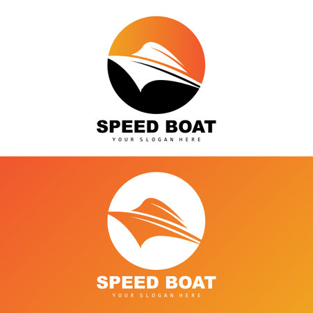 Speed Boat Logo, Fast Cargo Ship Vector, Sailboat, Design For Ship Manufacturing Company, Waterway Shipping, Marine Vehicles, Transportationのイラスト素材