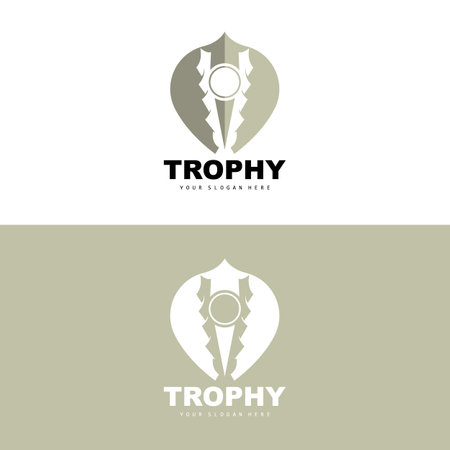 Championship Trophy Logo, Champion Award Winner Trophy Design, Vector Icon Templateのイラスト素材