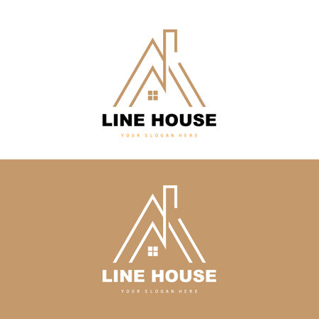 House Logo, Building Furniture Design, Construction Vector, Property Brand Icon, Real Estate, Housingのイラスト素材
