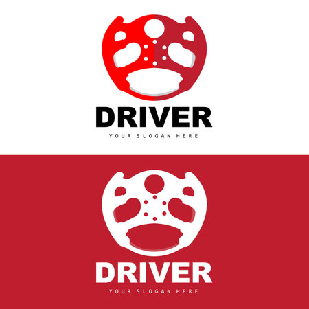 Car Steering Logo, Driver Vector, Transport Vehicle Design, Repair, Maintenance, Car Garageのイラスト素材