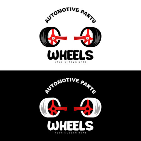Tire Wheel Logo, Automotive Parts Vector, Maintenance Workshop Design, Garage, Automotive, Vehicle, Modern Simple Wheel Iconのイラスト素材