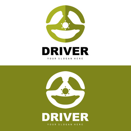Car Steering Logo, Driver Vector, Transport Vehicle Design, Repair, Maintenance, Car Garageのイラスト素材