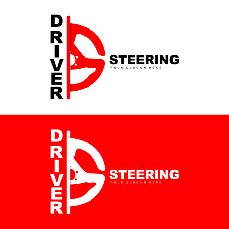 Car Steering Logo, Driver Vector, Transport Vehicle Design, Repair, Maintenance, Car Garageのイラスト素材