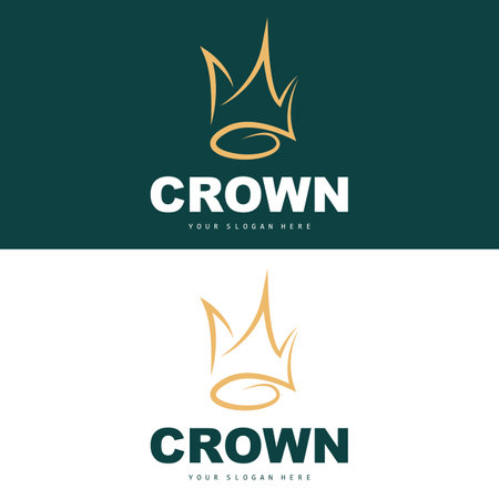 Crown Logo, King And Queen Icon Design, Vector Elegant, Simple, Template Illustrationのイラスト素材