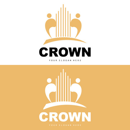 Crown Logo, King And Queen Icon Design, Vector Elegant, Simple, Template Illustrationのイラスト素材