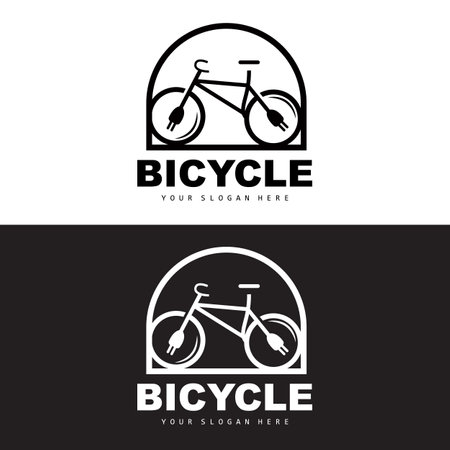 Electric Bicycle Logo, Vehicle Design, Sport Bike Vector, Bike Template Icon Illustrationのイラスト素材