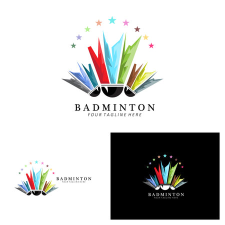 Badminton logo design, vector icon for athletics competitionsのイラスト素材