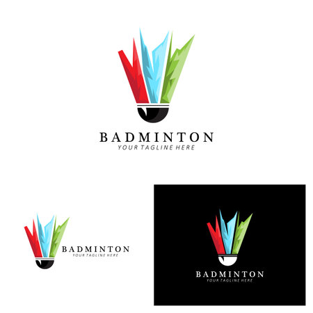 Badminton logo design, vector icon for athletics competitionsのイラスト素材