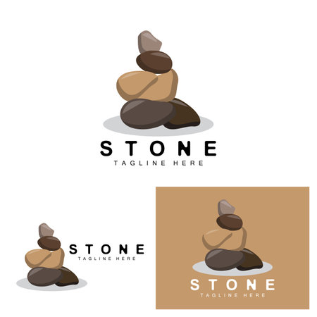 Stacked Stone Logo Design, Balancing Stone Vector, Building Material Stone Illustration, Pumice Stone Illustration wallpaper Stoneのイラスト素材