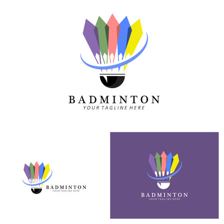Badminton logo design, vector icon for athletics competitionsのイラスト素材