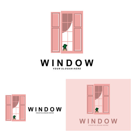 Home Window Logo, Home Interior icon designのイラスト素材
