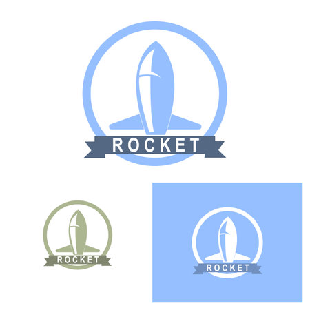 Rocket Logo Design, space exploration vehicleのイラスト素材