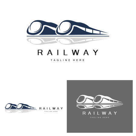 Train Logo Design. Fast Train Track Vector, Fast Transport Vehicle Illustration, Design Fit Locomotive Railroad Company Land Transportation And Fast Deliveryのイラスト素材