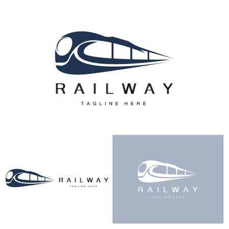 Train Logo Design. Fast Train Track Vector, Fast Transport Vehicle Illustration, Design Fit Locomotive Railroad Company Land Transportation And Fast Deliveryのイラスト素材