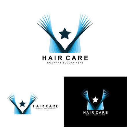 Hair Care Logo, Scalp Layer Design, Health Salon Brand Illustrationのイラスト素材