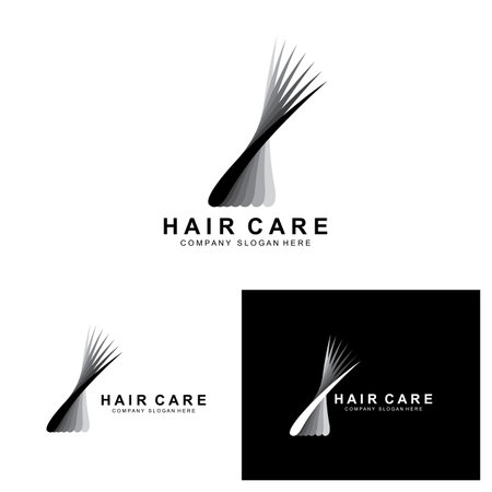 Hair Care Logo, Scalp Layer Design, Health Salon Brand Illustrationのイラスト素材