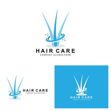 Hair Care Logo, Scalp Layer Design, Health Salon Brand Illustrationのイラスト素材