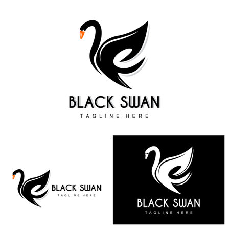 Swan Logo, Bird Animal Design, Duck Logo, Product Brand Label Vectorのイラスト素材