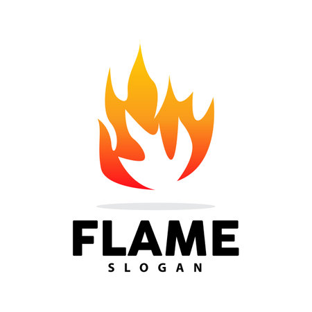 Red Flame Logo, Burning Heat Fire Vector, Fire Logo Template Icon Designのイラスト素材
