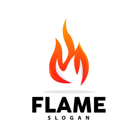 Red Flame Logo, Burning Heat Fire Vector, Fire Logo Template Icon Designのイラスト素材
