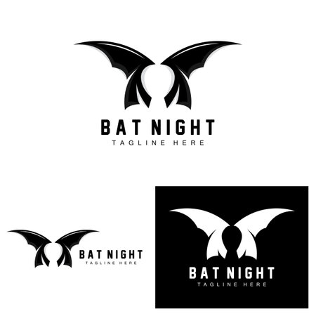 Bat Logo, Night Flying Animal Icon, Company Vector,Halloween Templateのイラスト素材