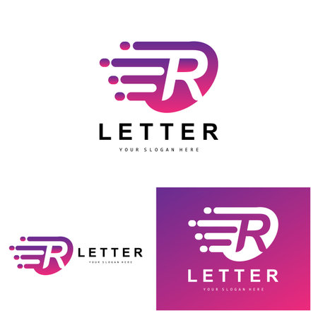 R Letter Logo, Vector Alphabet Symbol, Design For Brand Logos With Initial Letterのイラスト素材